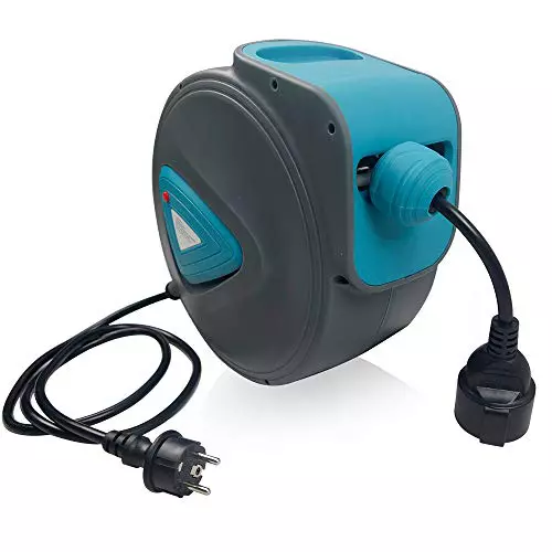 XMTECH Enrollador automático de cables (20 m, con cable eléctrico, giro de 180°)