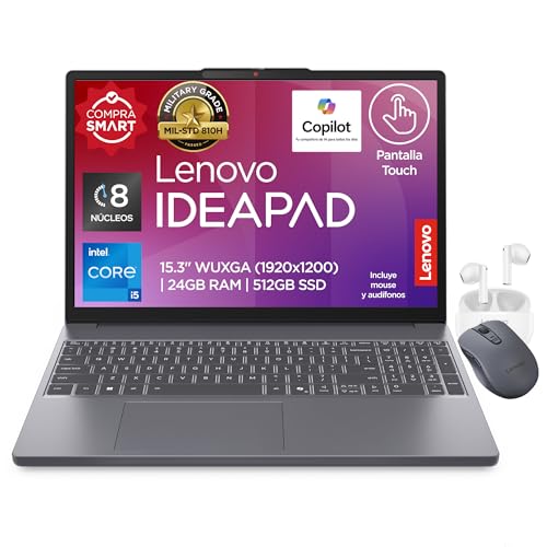 Lenovo Laptop IdeaPad Slim 3 | Intel Core i5-13420H | 15.3" Touch | 24GB RAM 512GB SSD | Incluye Mouse y Audífonos