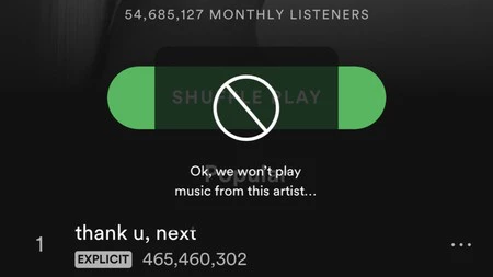 Spotify ブロックアーティスト