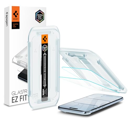 Spigen Glas.tR EZ Fit Protector Pantalla para iPhone Air, 2 Unidades, Instalación Fácil, Alta Definicion, Dureza 9H