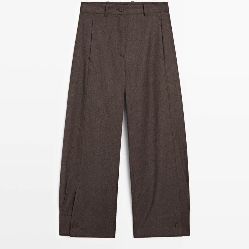 Pantalón barrel fit 100% lana

