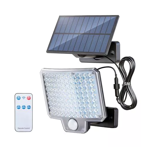 GRIFEMA Foco Solar Exterior 108 LED con Sensor de Movimiento, 300 lm, IP65