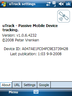uTrack, localización por GPS o Google Gears