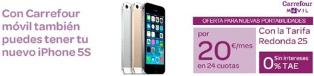 Carrefour Móvil se apunta al pago a plazos combinado con subvenciones con el iPhone 5S