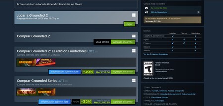 Juega Gratis Steam Xbox Grounded