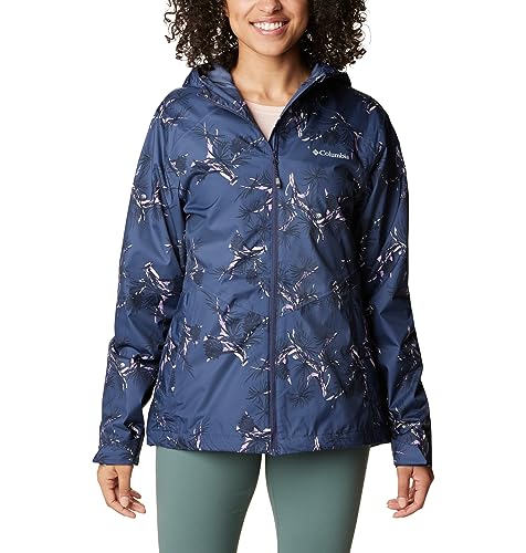 Columbia Inner Limits Jacket, Chubasquero Impermeable para Mujer, Nocturnal Pinecones Print, Talla L