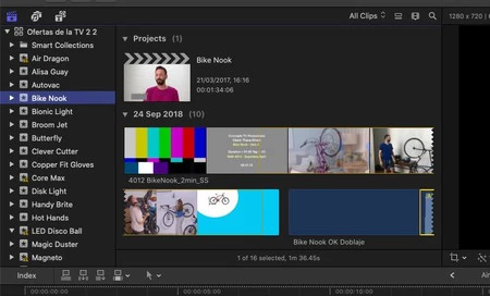 FCPXのイベントライブラリ