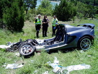 Lotus Elise desintegrado tras un accidente