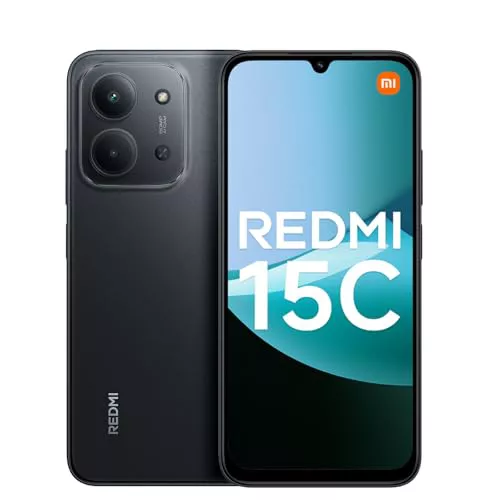 XIAOMI Redmi 15C Smartphone Móvil 4+128GB Pantalla de 6.9" 120Hz cámara IA de 50MP batería de 6000mAh Carga rápida de 33W procesador Octa-Core Negro