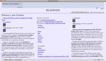Readefine, lee cualquier feed RSS como si fuera un periódico