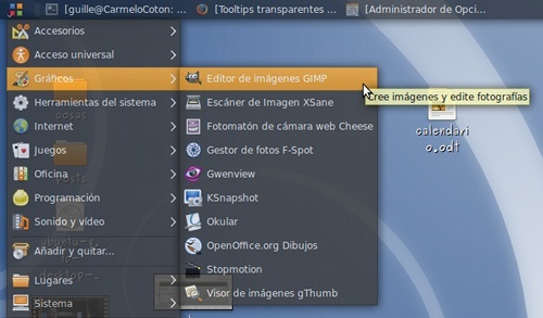 Opacidad menús y paneles y tooltips
