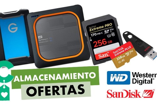 Ofertas en almacenamiento Western Digital y SanDisk. Amazon tiene los mejores precios para esos GBs que tanta falta te hacen