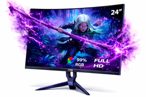 CUORY Monitor Curvo para PC Full HD 1080p | Gaming Alto Rendimiento con HDMI 24 Pulgadas 180 Hz
