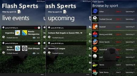 Flash Sports, mira los partidos del mundial desde tu Windows Phone