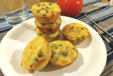 Muffins de arroz y guisantes: receta saludable