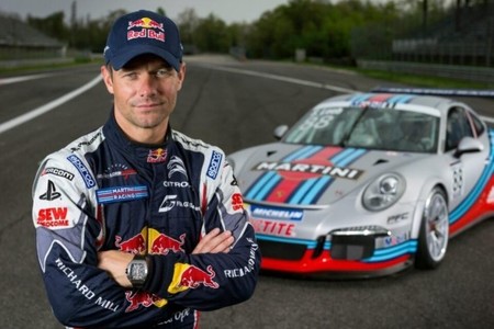 Sébastien Loeb con los colores de Martini Racing en la Porsche Supercup