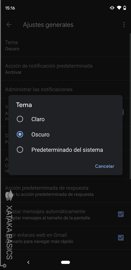 Elige Oscuro Android