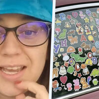"Es un auto, señora, no un refrigerador": la rechazaron en la verificación por todos los stickers infantiles que tenía pegados