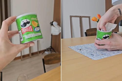 Cómo transformar un bote de Pringles en un bote para el baño