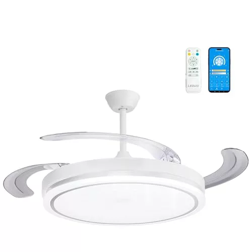 Ventilador de Techo LED con Aspas Retráctiles