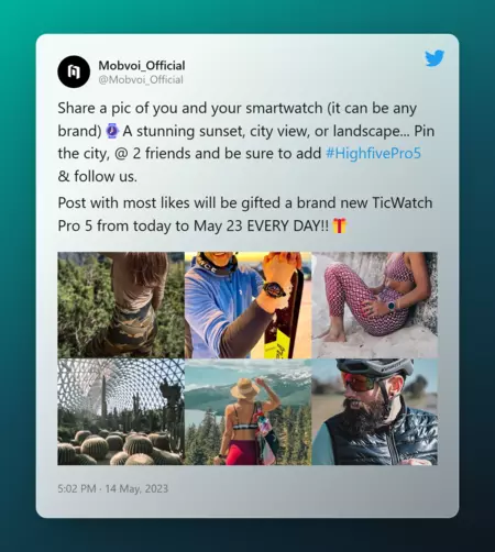 モブヴォイ ティックウォッチ プロ 5