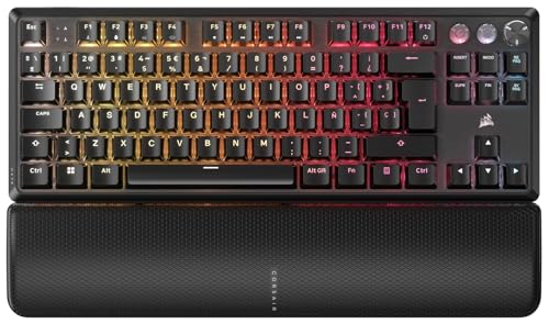 CORSAIR K70 PRO TKL RGB Magnetic-Mechanical Wired Gaming Keyboard – Pre-Lubricated MGX Hyperdrive Adjustable Switches, Simultaneous SOCD and Quick Trigger, 8,000 Hz, QWERTY – Black