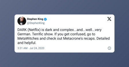 A Stephen King le encanta esta serie de Netflix: la definió como "estupenda" y muchos fans la consideran una obra maestra