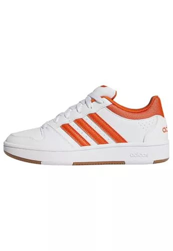 adidas Mujer Hoops Classic Shoes, FTWR White/Collegiate Orange/Amber Gum, 38 2/3 EU