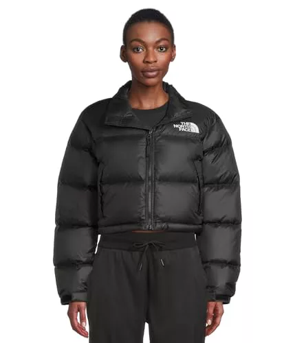 The North Face, Chaqueta corta Nuptse para mujer, TNF Black/TNF Black-R, M