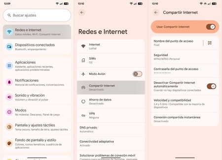Compartir Internet Ajustes
