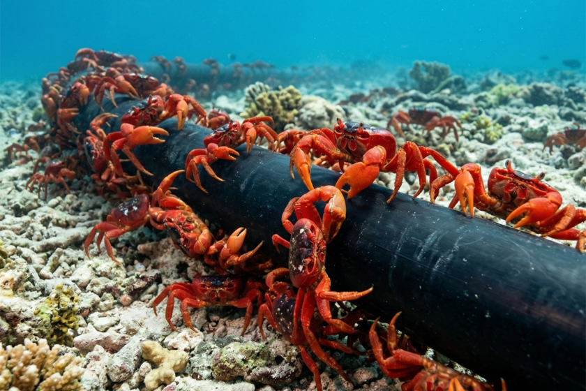 En Isla de Navidad hay 1.500 personas y 120 millones de cangrejos. Google cree que es el lugar perfecto para un nuevo cable submarino