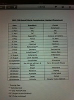 Filtrado por twitter el calendario provisonal para el 2013 de MotoGP