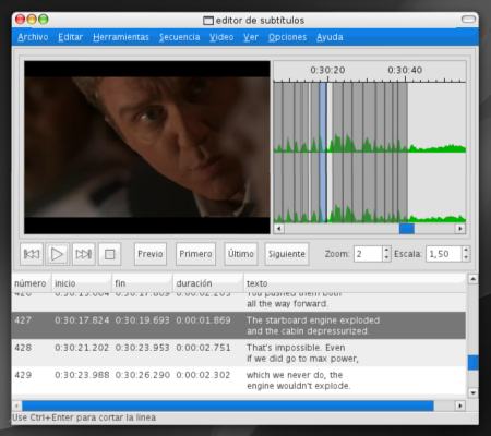 Crea y edita subtítulos desde Gnome