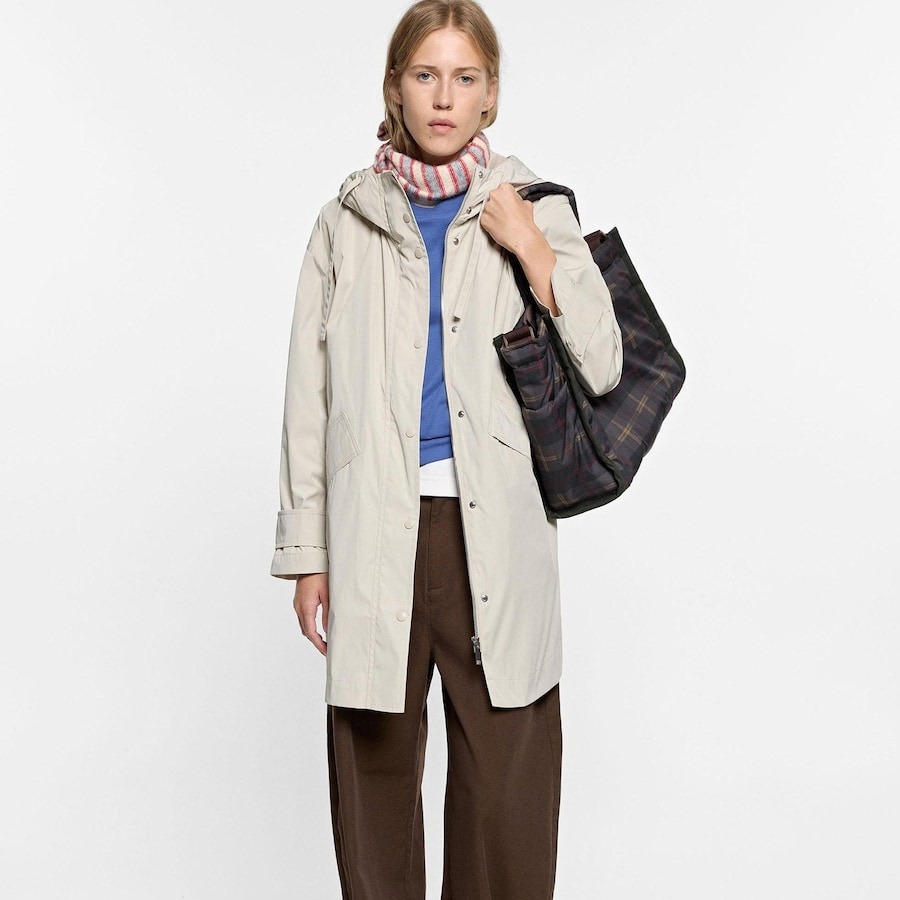 Parka de mujer con capucha en liso - Parfois - Crudo

