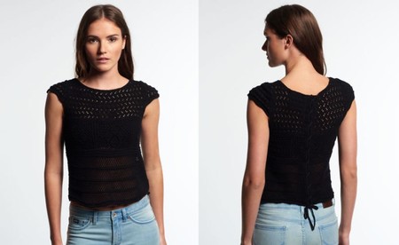 Por 19,95 euros tenemos este top de ganchillo Superdry Alexis duarnte la Super Week de eBay con envío gratis