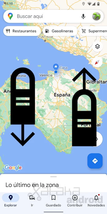 ジェスチャーで Google マップを回転