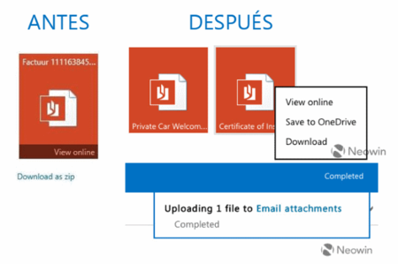 Outlook.com pronto permitirá guardar archivos adjuntos directamente en OneDrive