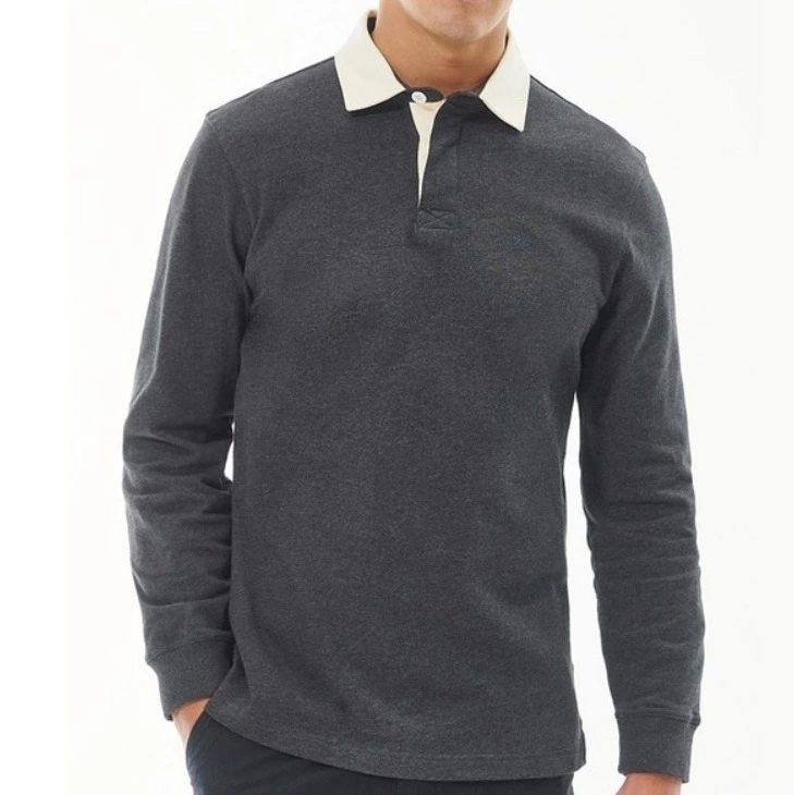 Polo de hombre de manga larga y puños de canalé
