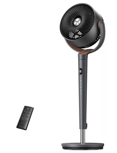 Dreo ventilador de pie muy silencioso con control remoto, ventilador grande 20 dB con motor CC