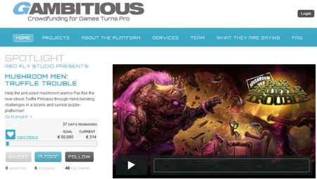 Gambitious, una nueva plataforma europea de financiación colectiva dedicada en exclusiva a los videojuegos