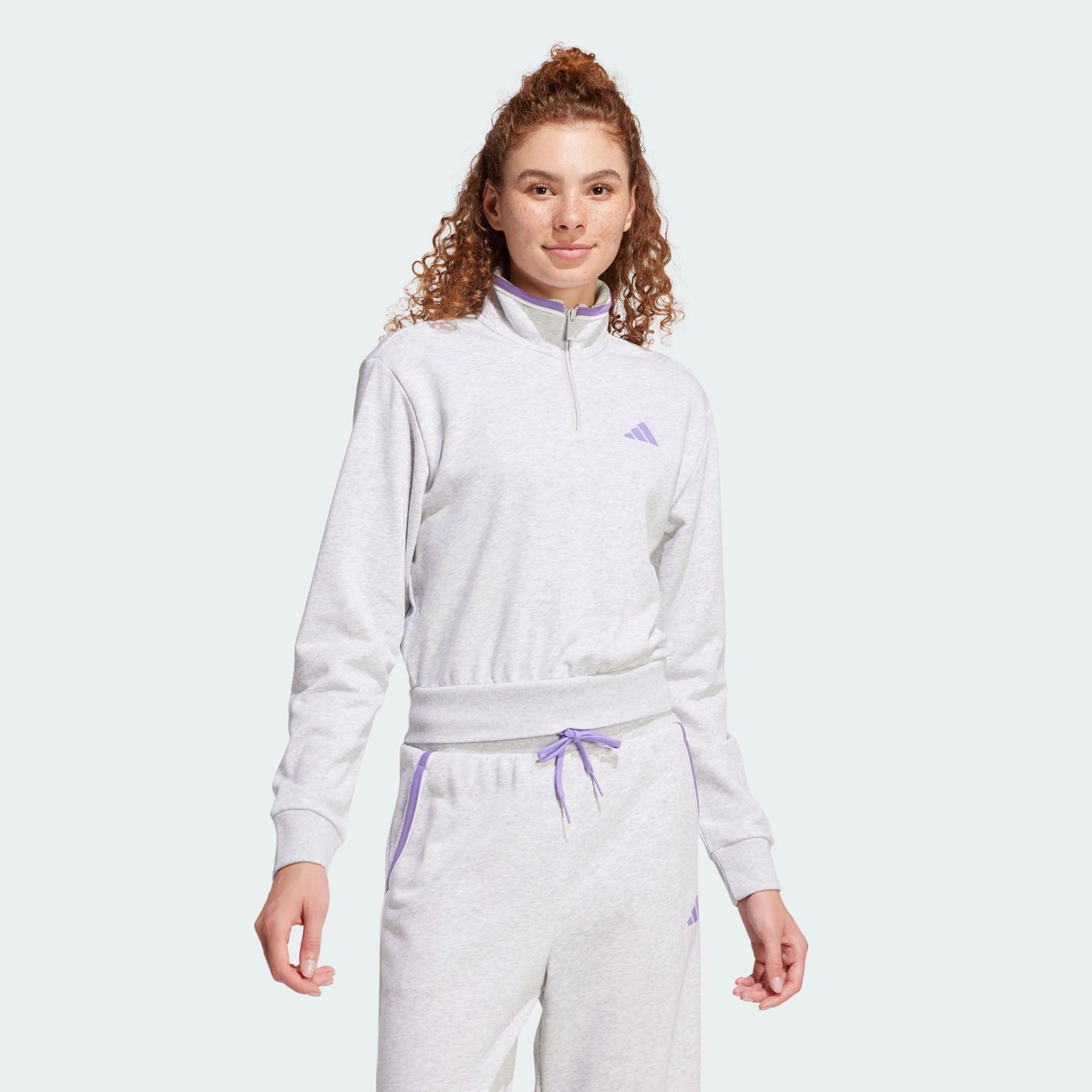 Sudadera Essentials Color Pop French Terry Crop Quarter-Zip
