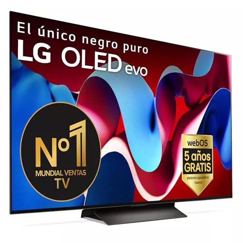 LG OLED55C45LA, 55", OLED 4K, Serie C4, 3840x2160, Smart TV, WebOS24, Procesador a9, Dolby Vision, Dolby Atmos, TV Gaming, 144 Hz, AMD FreeSync, Negro