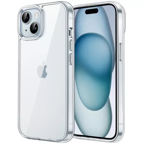 JETech Funda para iPhone 15, Anti-Amarillamiento, Transparente