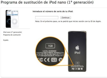 Programa de sustitución de los iPod nano de 1ª generación