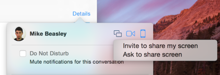 Ya es posible compartir pantalla con iMessage en la última beta de Yosemite