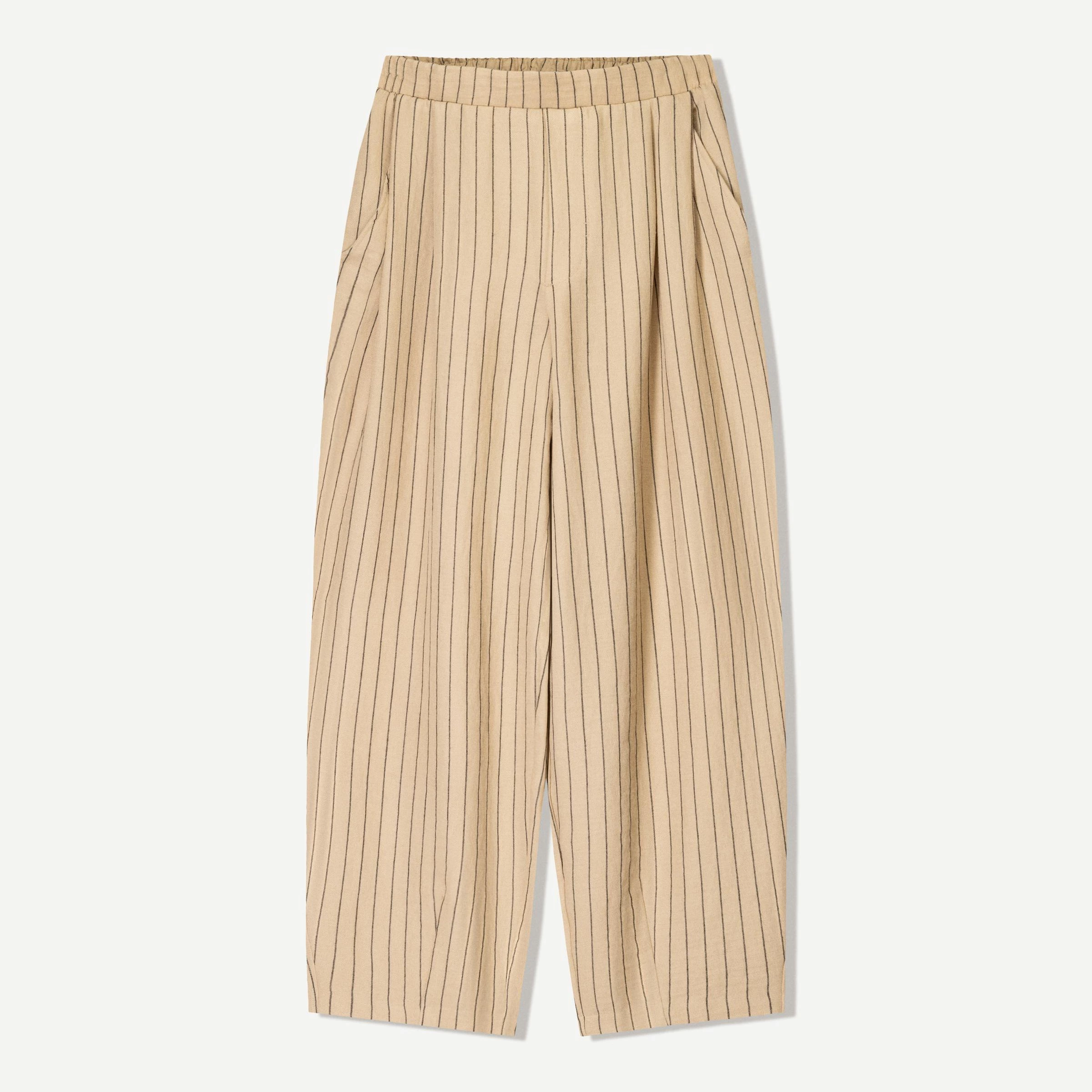 Pantalón balloon pinzas con lino

