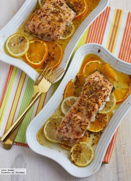 Salmón al horno con cítricos