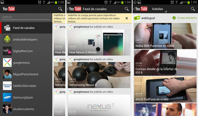 Youtube para Android renueva su interfaz