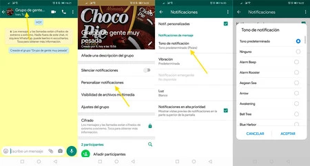 Asignando sonidos a los contactos y grupos que queramos en Android