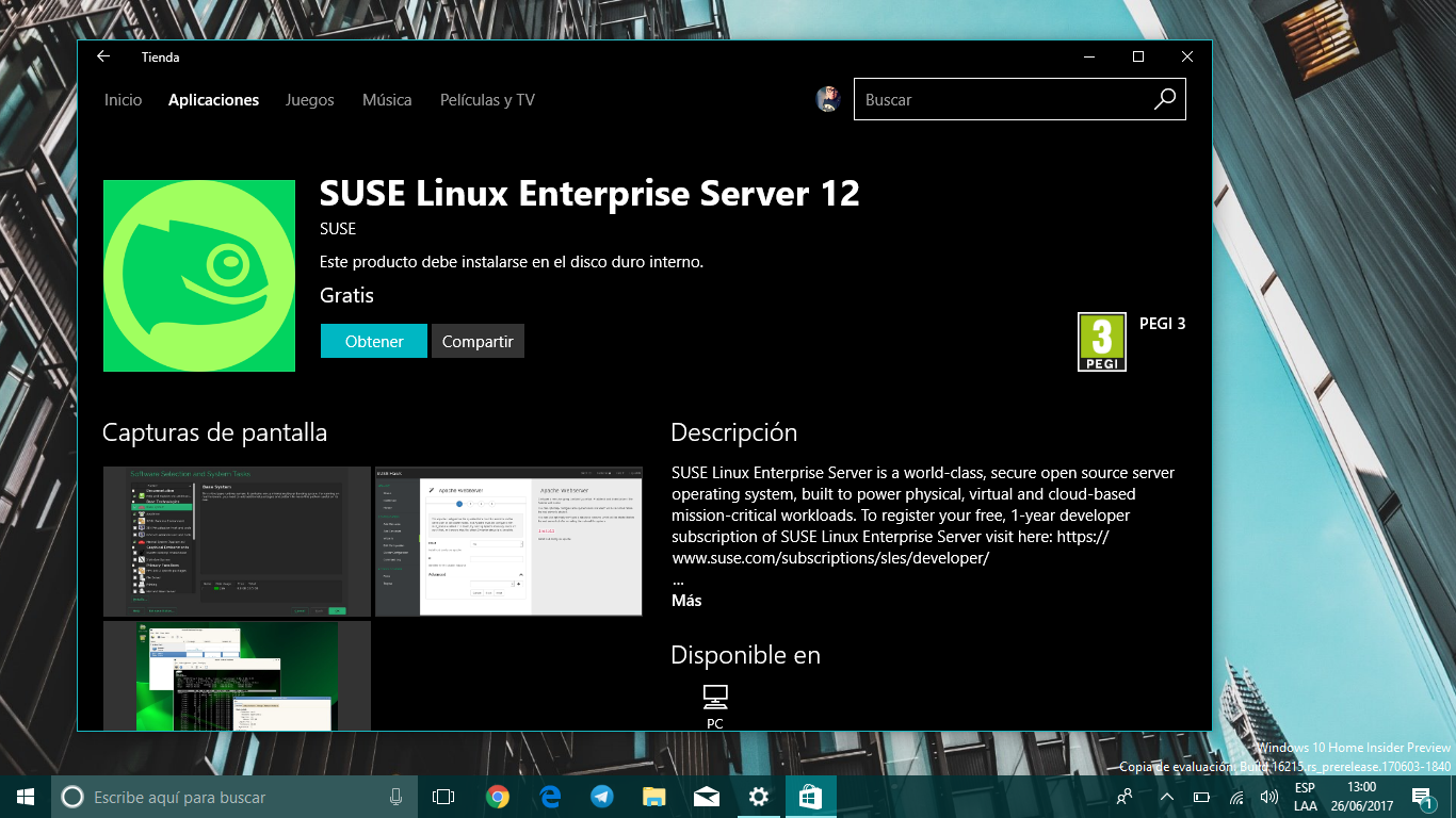 Ya se puede descargar openSUSE desde la tienda de aplicaciones de Windows